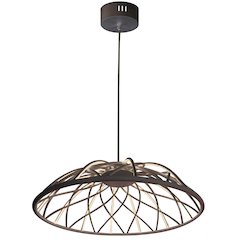 16W Pendant in Matte Black w/ Black Cloth Covered Frame