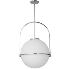 1LT Incandescent Pendant, PC, WH Glass