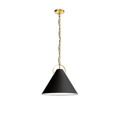 1LT Incand Pendant, AGB, BK Shade