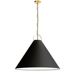 1LT Incand Pendant, AGB, BK Shade