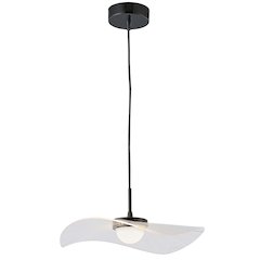 10W Pendant in Matte Black w/ Clear and White Pinstripe Acrylic