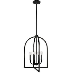4 Light Incandescent Pendant Matte Black