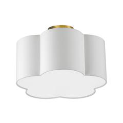 3LT Incandescent Flush Mount, AGB, White Shade