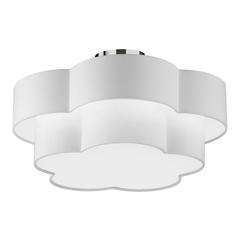 3LT Incan 2-Tier Flush Mount, PC, White Shade