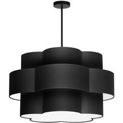 4LT Incan 3-Tier Chandelier, MB, Black Shade
