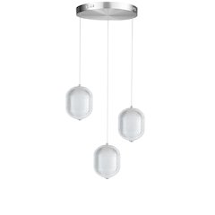 21W Multi Light Pendant in Polished Chrome w/ Clear Pattern Acrylic