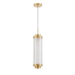 16W Pendant in Aged Brass w/ Clear Acrylic Diffuser