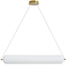 36W Horizontal Pendant Aged Brass with Clear Acrylic Diffuser