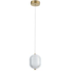 8.5W Pendant Aged Brass with Clear Acrylic Diffuser
