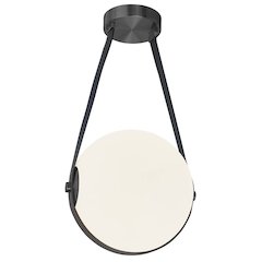 15W Pendant Matte Black with White Opal Glass