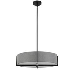 4LT Incandescent Pendant, MB, GRY Shade