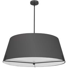 4 LT Incandescent Pendant, MB, BK fabric shade
