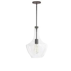 1LT Incandescent Pendant, MB, CLR Glass