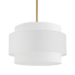 4LT Incandescent Chandelier, AGB, WH Shade