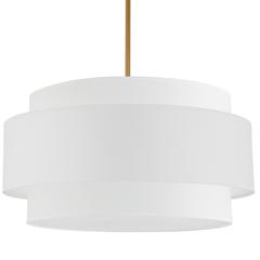4LT Incandescent Chandelier, AGB, WH Shade