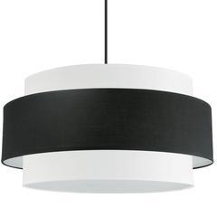 4LT Incandescent Chandelier, MB, BK&WH Shade