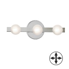 3 Light Vanity in Polished Chrome w/ Frosted Glass