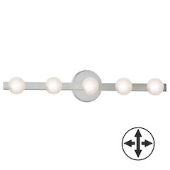 5 Light Vanity in Polished Chrome w/ Frosted Glass