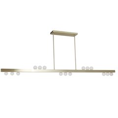 15 Light Horizontal Pendant in Aged Brass w/ Frosted Glass