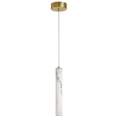 10W Pendant in Aged Brass w/ Alabaster Diffuser
