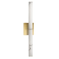 20W Aged Brass Wall Sconce w/ Alabaster Diffuser