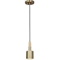 1 Light Pendant Aged Brass with Frosted Diffuser