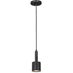 1 Light Pendant Matte Black with Frosted Diffuser