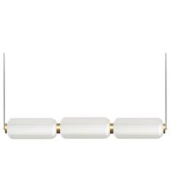 30W Horiz Pendant, AGB, CLR Fluted Glass