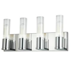 4LT Incandescent Vanity,  PC, CLR Fluted Glass