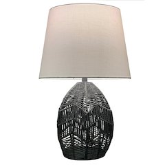 1 Light Table Lamp in Black w/ Beige Shade