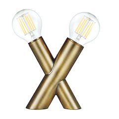 2 Light Table Lamp in Aged Brass