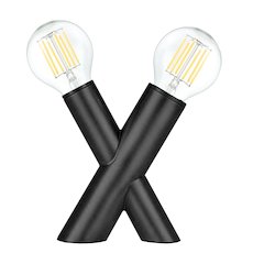 2 Light Table Lamp in Matte Black