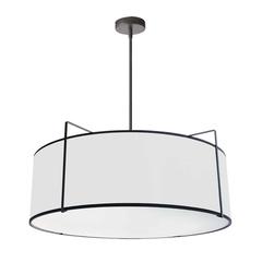 4LT Drum Pendant Black/White Shade,790 Diff