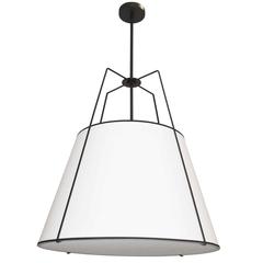 3LT Trapezoid Pendant BK/WH Shade,790Diff