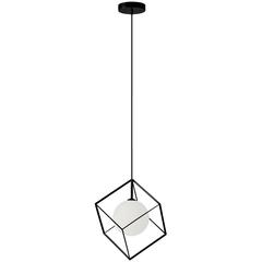 1LT Halogen Pendant, MB Finish, Opal Glass