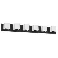 6LT Halogen Vanity, MB, WH Glass