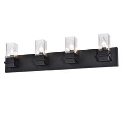4LT Incandescent Vanity, MB, CLR Glass