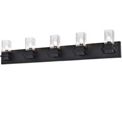 5LT Incandescent Vanity, MB, CLR Glass
