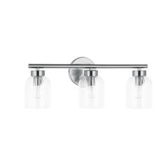 3LT Vanity, PC, CLR Ribbed Glass
