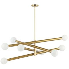 8 Light Incandescent Chandelier Aged Brass