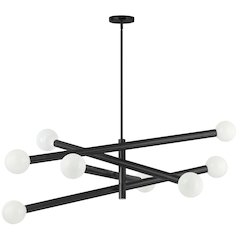 8 Light Incandescent Chandelier Matte Black