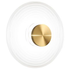 12W Wall Sconce Aged Brass with White Rippled Glass