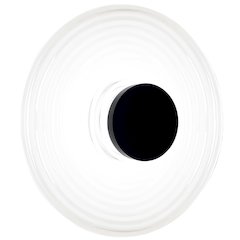 12W Wall Sconce Matte Black with White Rippled Glass