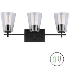 3 Light Vanity in Matte Black
