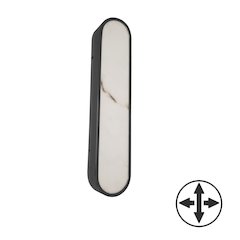 30W Wall Sconce in Matte Black w/ Alabaster Diffuser