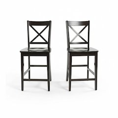Simplicity Solid Wood Classic X-Back Counter Stool (Set of 2)