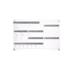 Ghent Graphics Slide Changeable Glassboard with Standoffs, Non-Magnetic, Patient Room Graphic, Horizontal, 24"H x 36"W