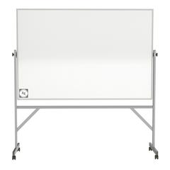 Reversible Magnetic Hygienic Porcelain Whiteboard with Aluminum Frame, 4'H x 6'W