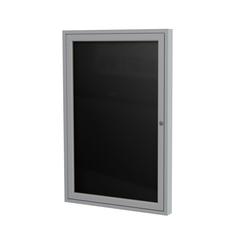 Ghent 1 Door Enclosed Letter Board with Satin Aluminum Frame, Black, 24"H x 18"W, Black