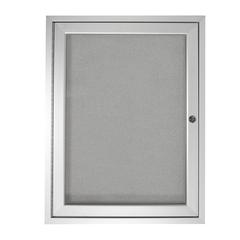 Ghent 1 Door Enclosed Vinyl Bulletin Board with Satin Frame, 3'H x 2'W, Silver